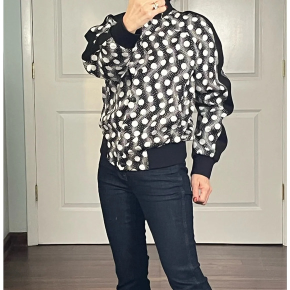 Kenzo Paris polka dot black bomber jacket size S - Picture 2 of 15
